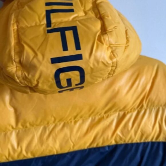 TOMMY HILFIGER Men's Quilted Color Block Hooded Puffer Jacket - Size L - Picture 11 of 11